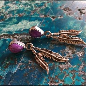 Vintage Sterling💜Sugilite Feather Native American
